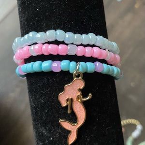 Bracelet set of three, Mermaid themed.